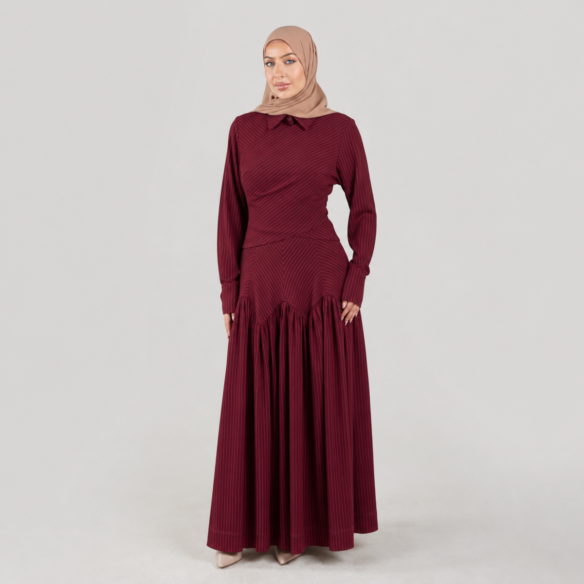 Midnight Poise Maxi Set - burgundy