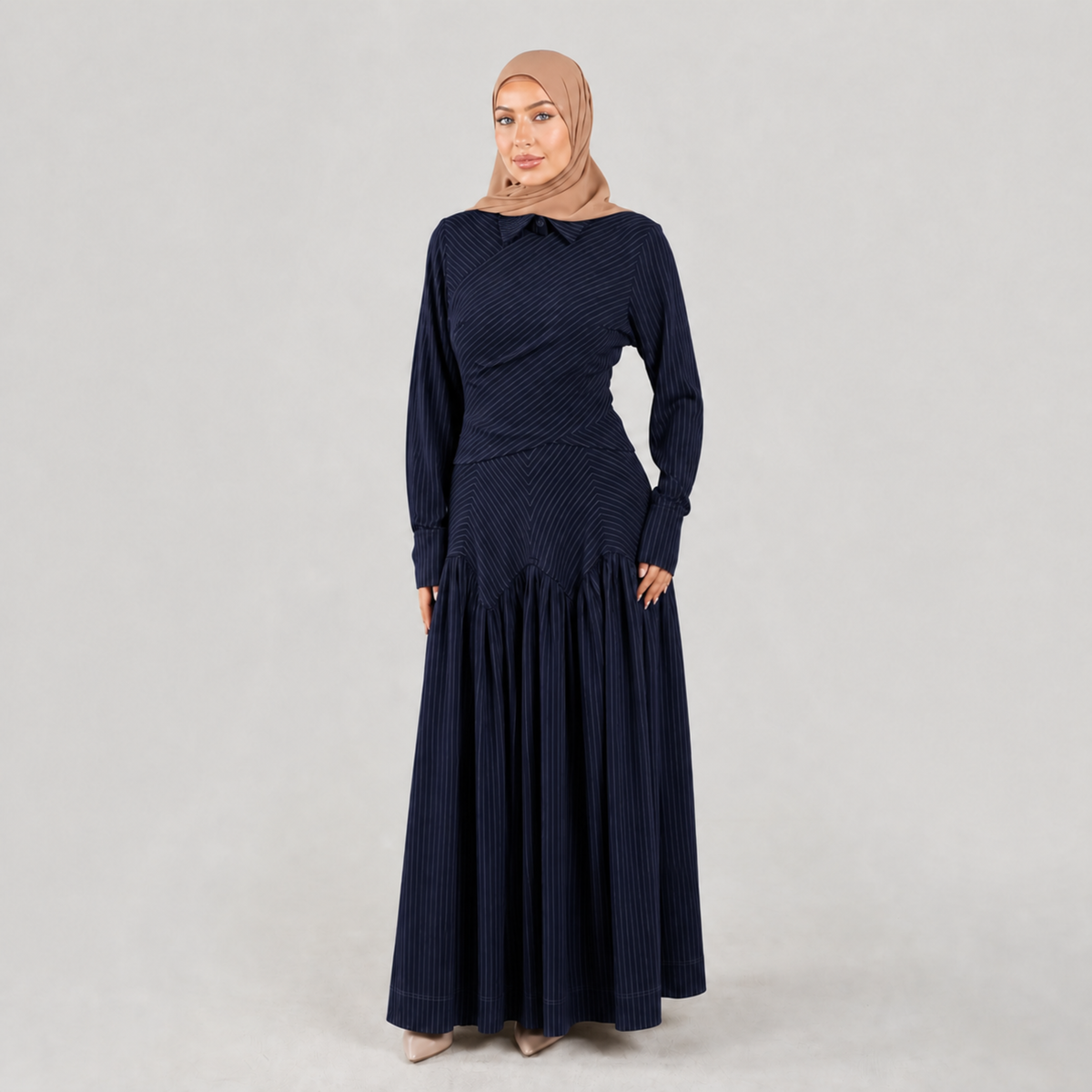 Midnight Poise Maxi Set - Navy