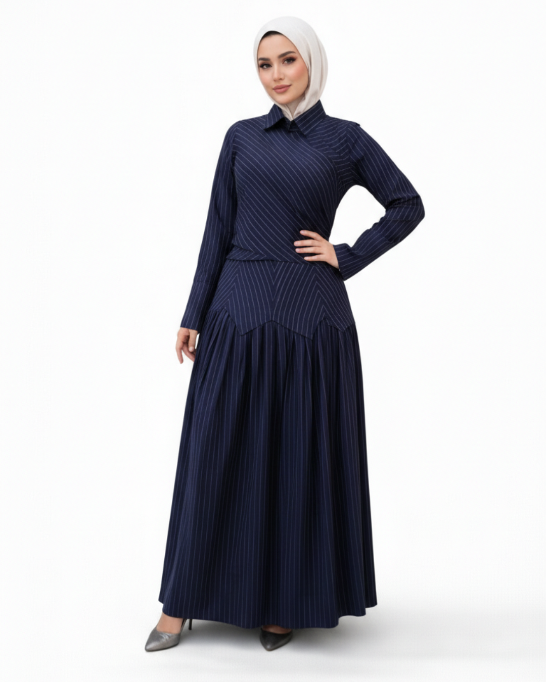 Midnight Poise Maxi Set - Navy