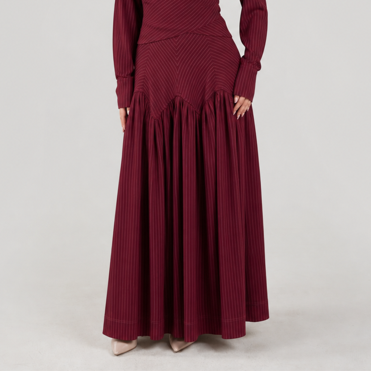 Midnight Poise Maxi Set - burgundy