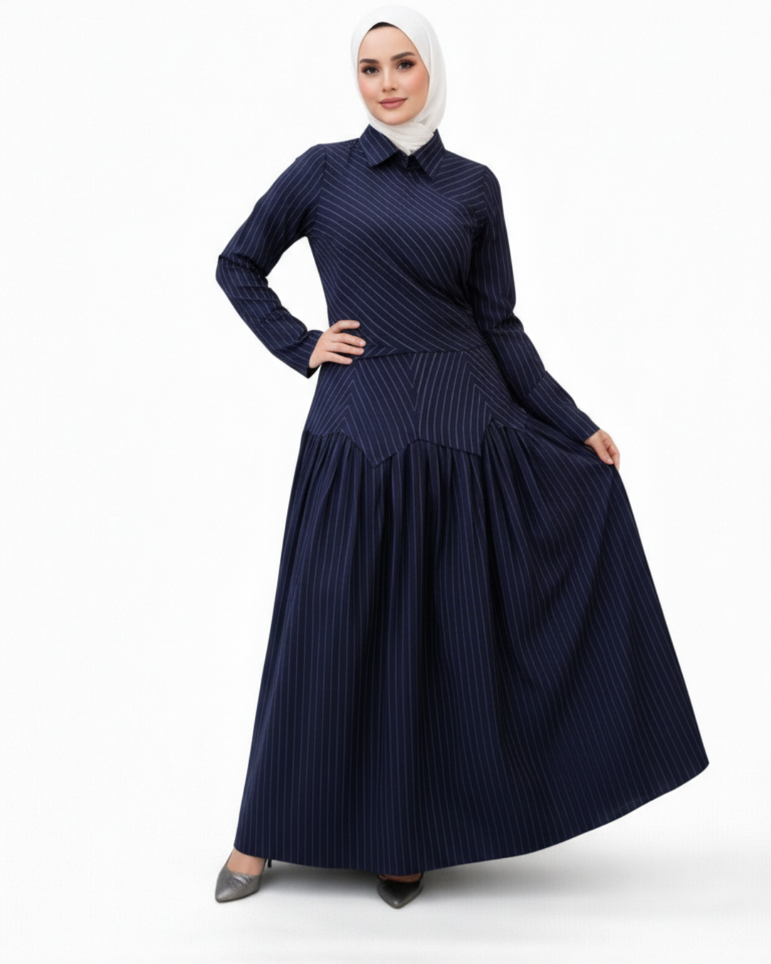 Midnight Poise Maxi Set - Navy