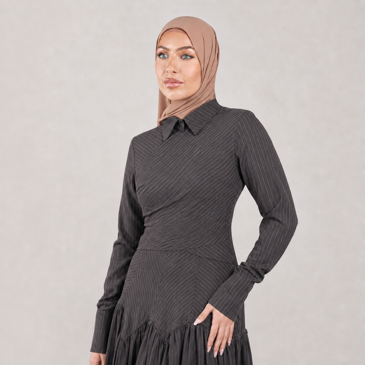 Midnight Poise Maxi Set - Dark Grey