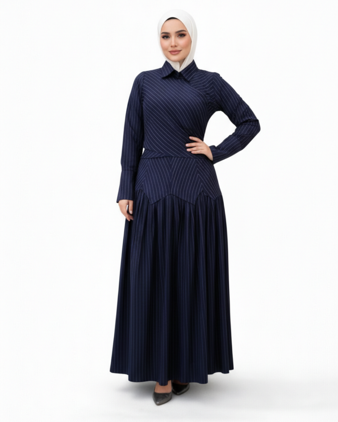 Midnight Poise Maxi Set - Navy