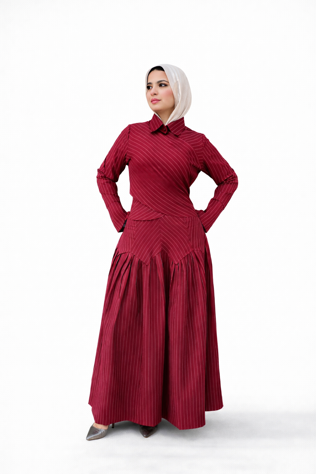 Midnight Poise Maxi Set - burgundy