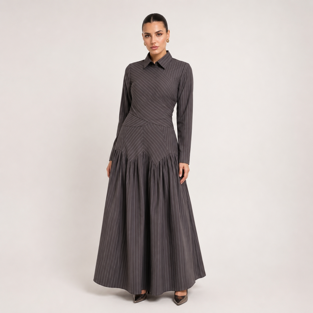Midnight Poise Maxi Set - Dark Grey