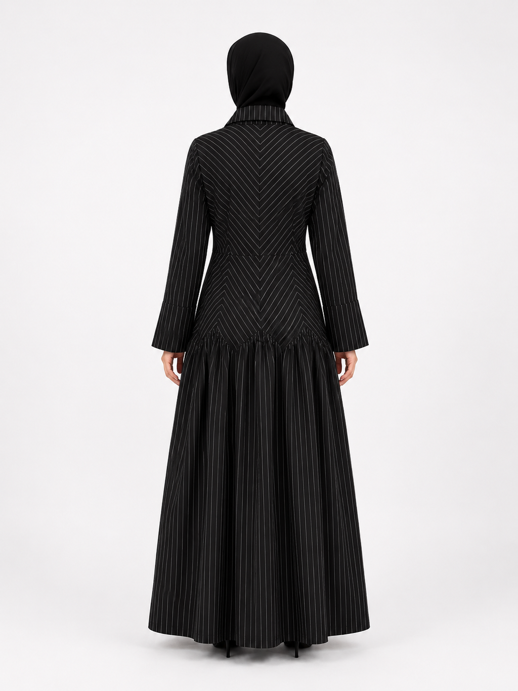 The Pinstripe Grace Dress - Black
