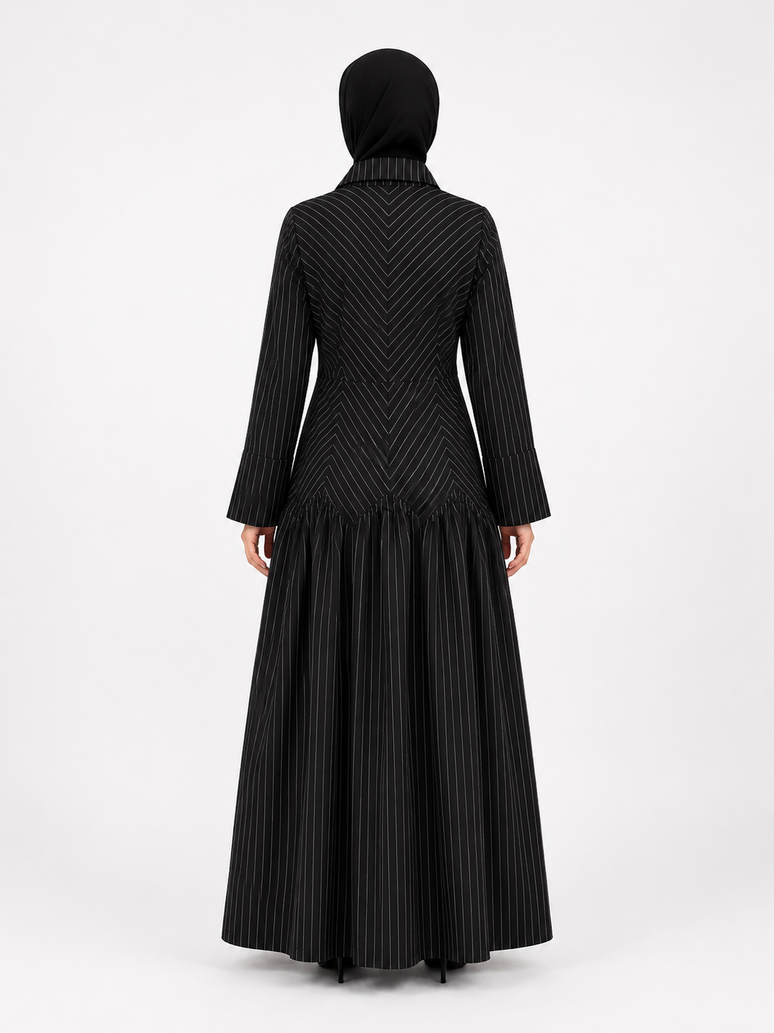 The Pinstripe Grace Dress - Black