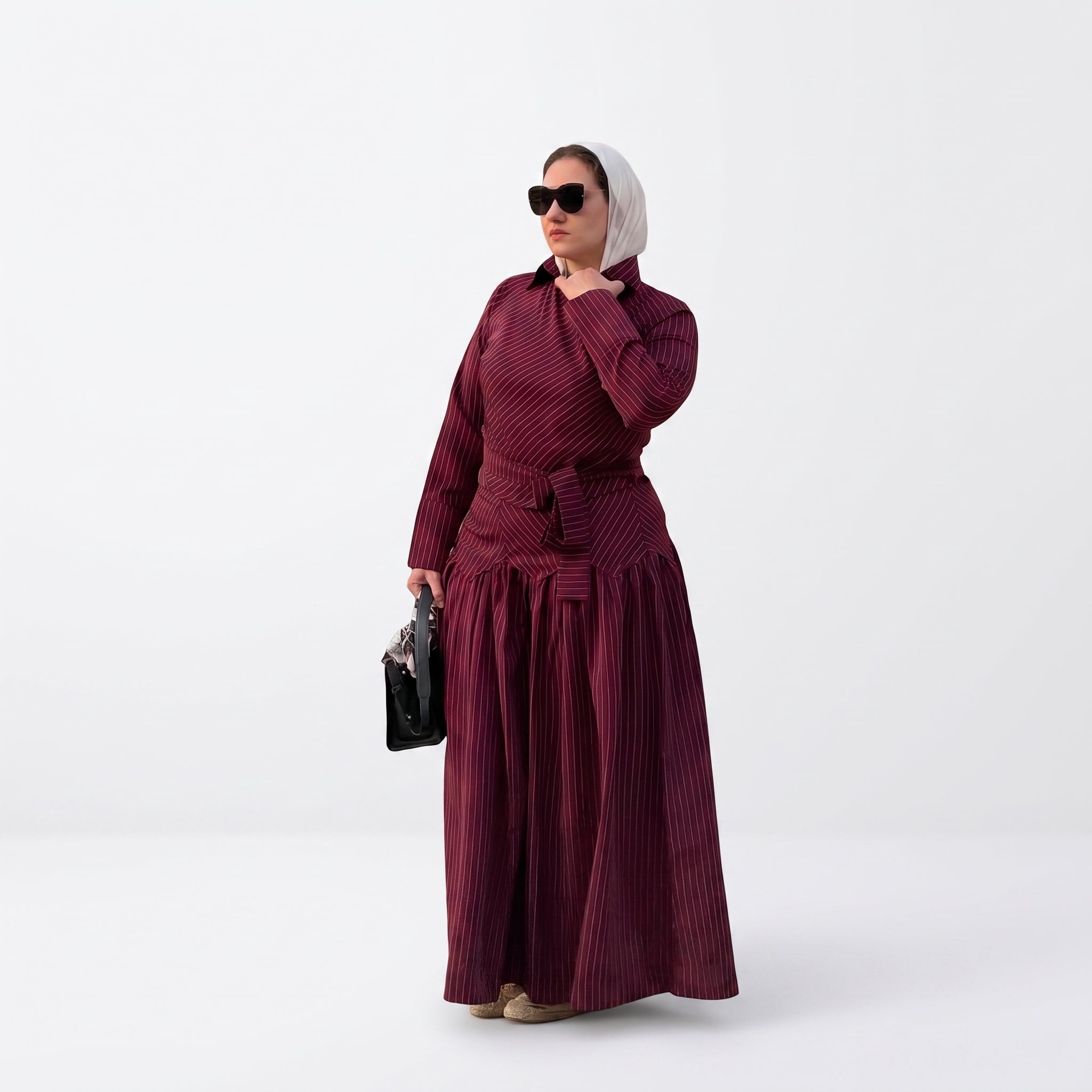 Midnight Poise Maxi Set - burgundy