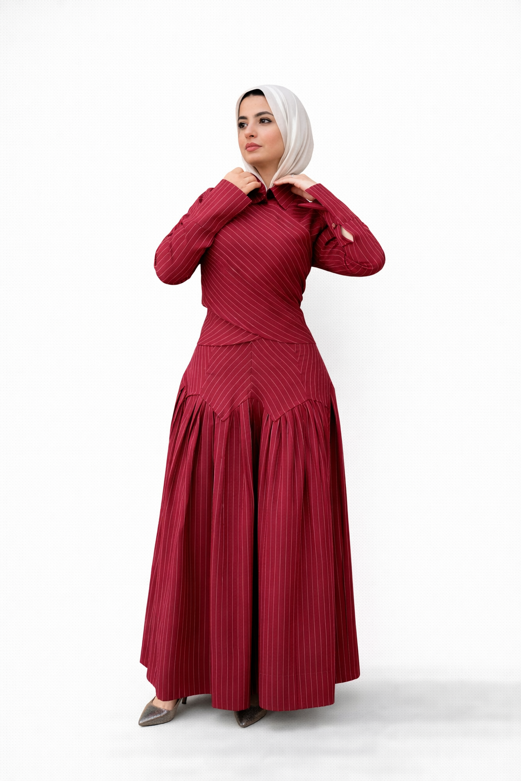 Midnight Poise Maxi Set - burgundy