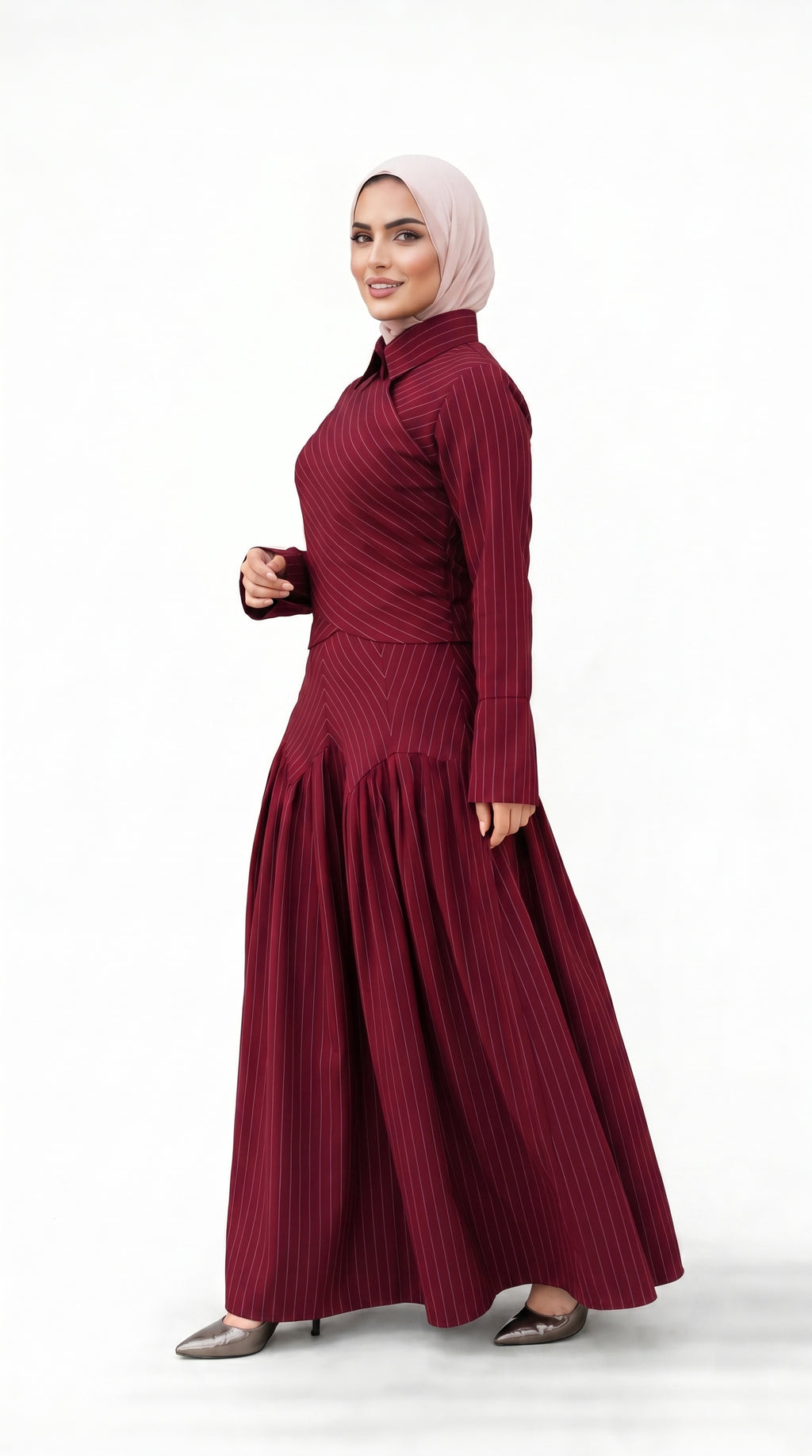 Midnight Poise Maxi Set - burgundy