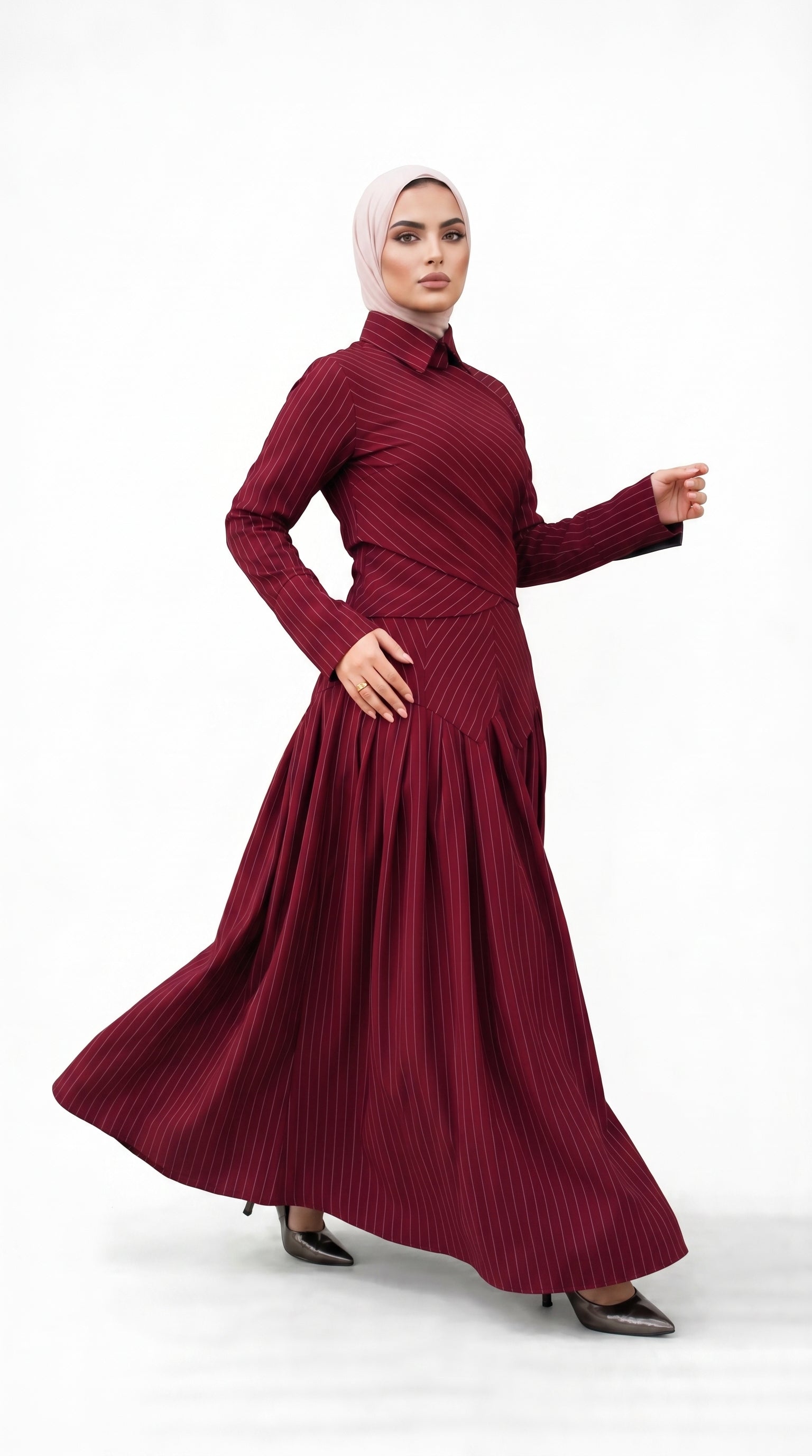 Midnight Poise Maxi Set - burgundy