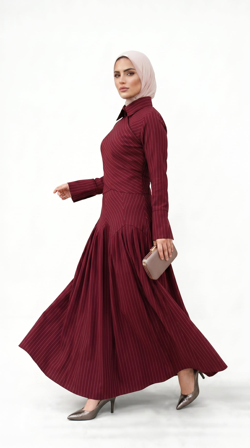 Midnight Poise Maxi Set - burgundy