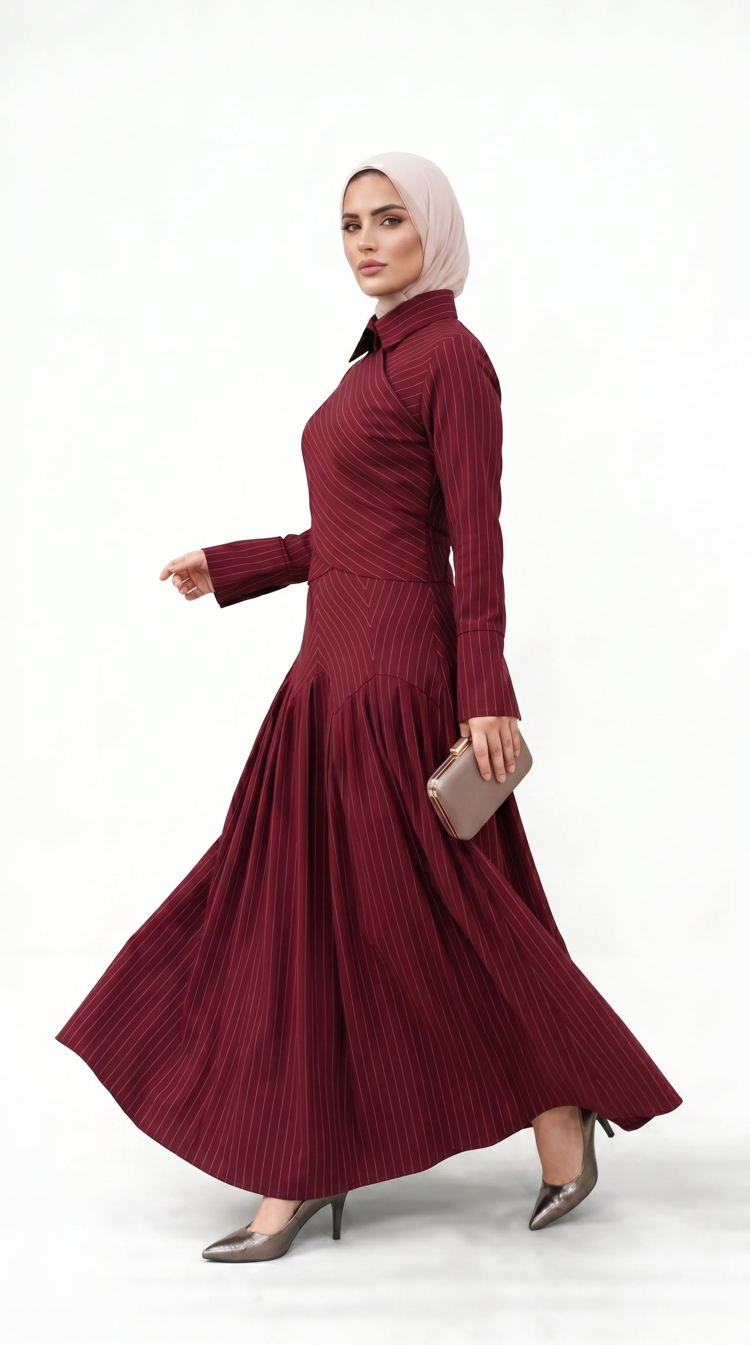 Midnight Poise Maxi Set - burgundy